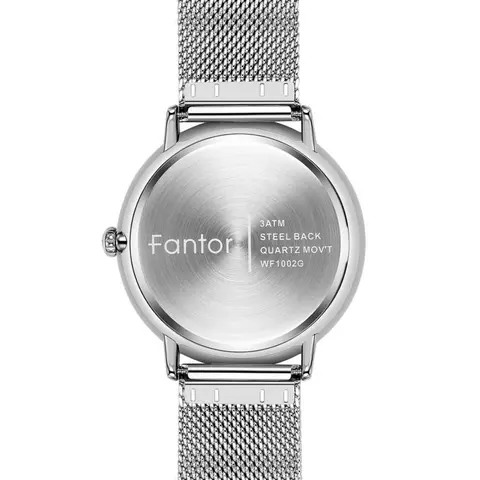 Fantor WF1002G Silver with Blue Dial is a minimalist analog quartz watch